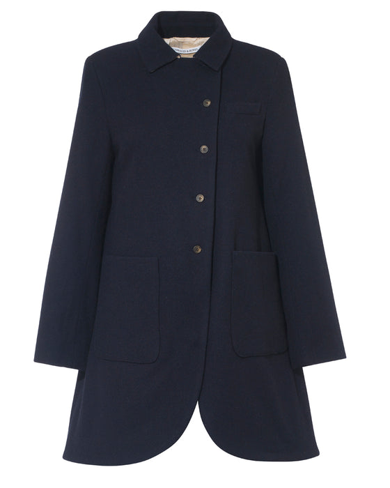 Innocent Coat in Navy British Lambswool