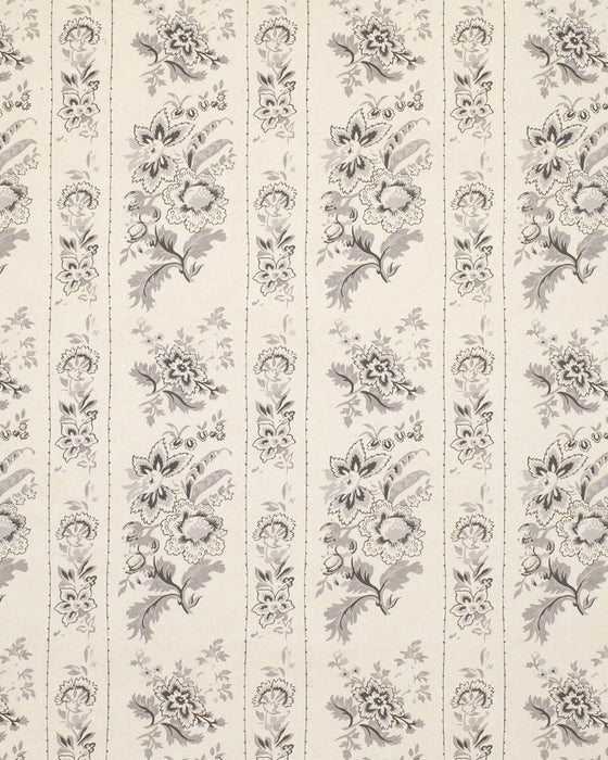 India Rose Charcoal on Natural Wallpaper