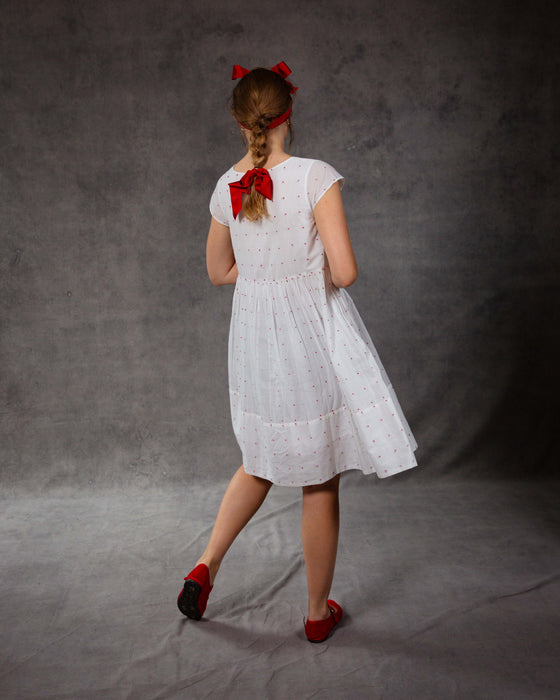 Jacqueline Dress in Hand Stitched French Knot