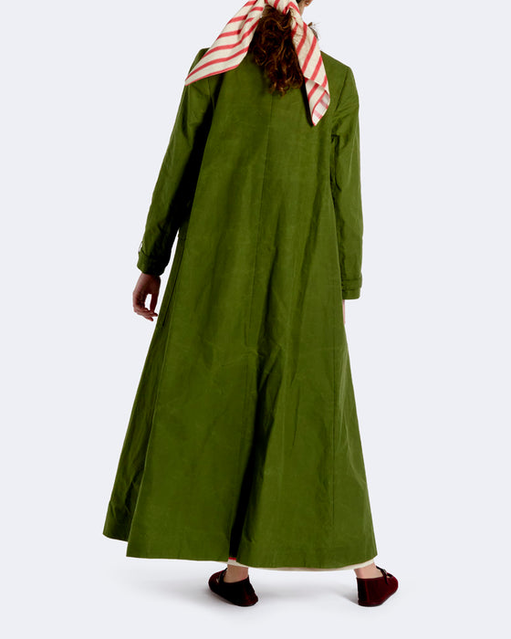 Jemima Coat in Green Wax Cotton