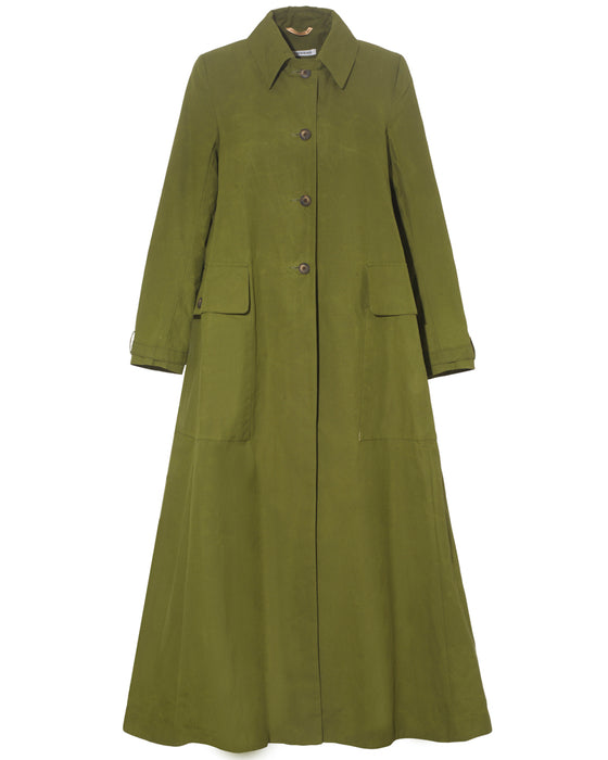 Jemima Coat in Green Wax Cotton