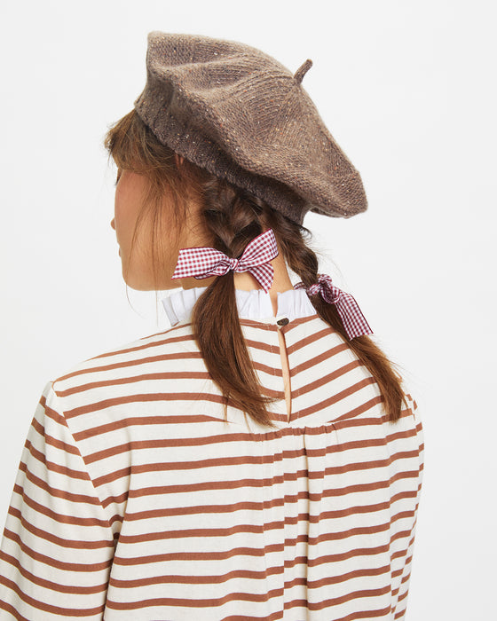 Lucinda Beret in Dark Brown Wool