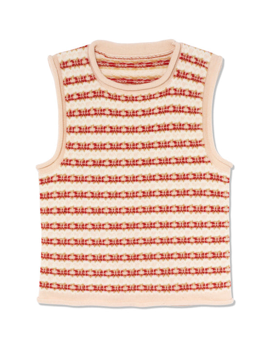 Marietta Tank in Pale Pink Fair Isle Wool