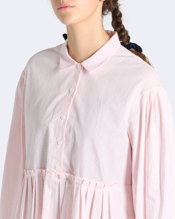 Maybelle Shirt in Pink Seersucker
