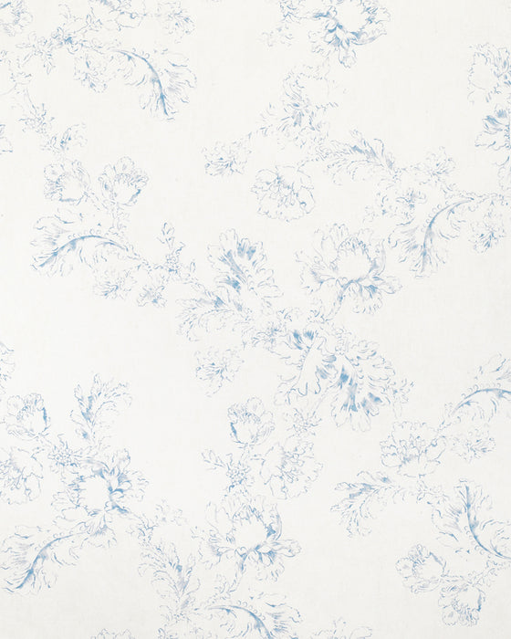 Meggernie Blue on White Wallpaper