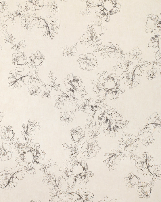 Meggernie Charcoal on Natural Wallpaper