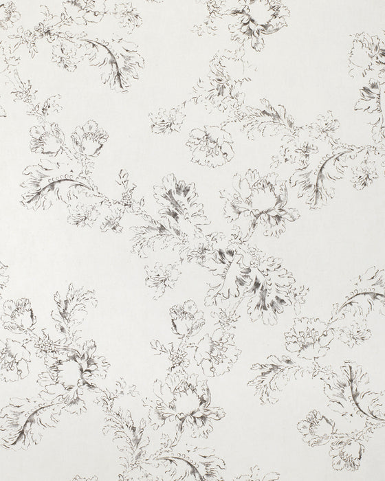 Meggernie Charcoal on White Wallpaper