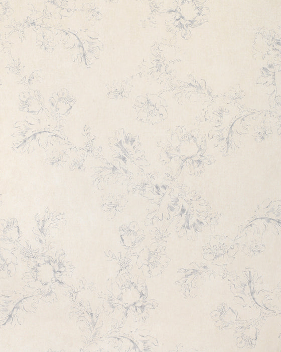 Meggernie French Blue on Natural Wallpaper