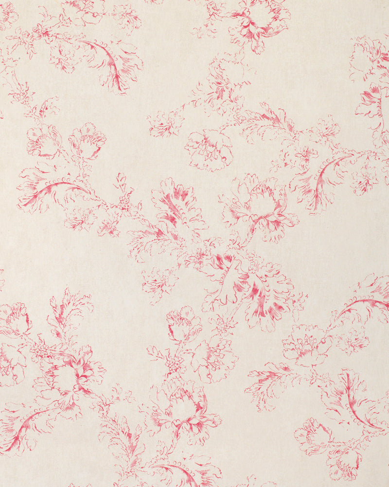 Meggernie Raspberry on Natural Wallpaper– cabbagesandroses