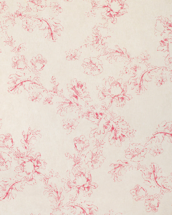 Meggernie Raspberry on Natural Wallpaper