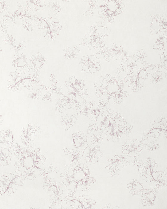 Meggernie Lilac on White Wallpaper