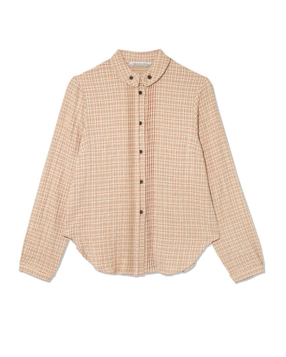 New Mary Shirt in Red & Beige check