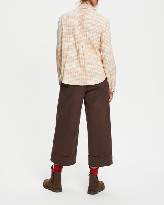 New Mary Shirt in Red & Beige check