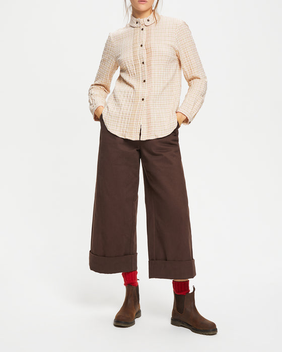 New Mary Shirt in Red & Beige check