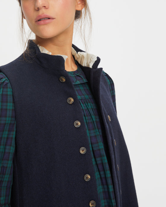 Percy Gilet in Navy British Lambswool