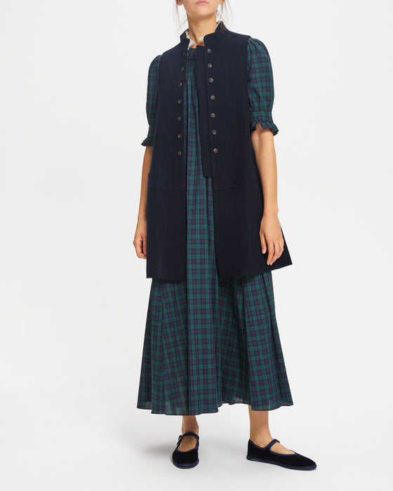 Percy Gilet in Navy British Lambswool