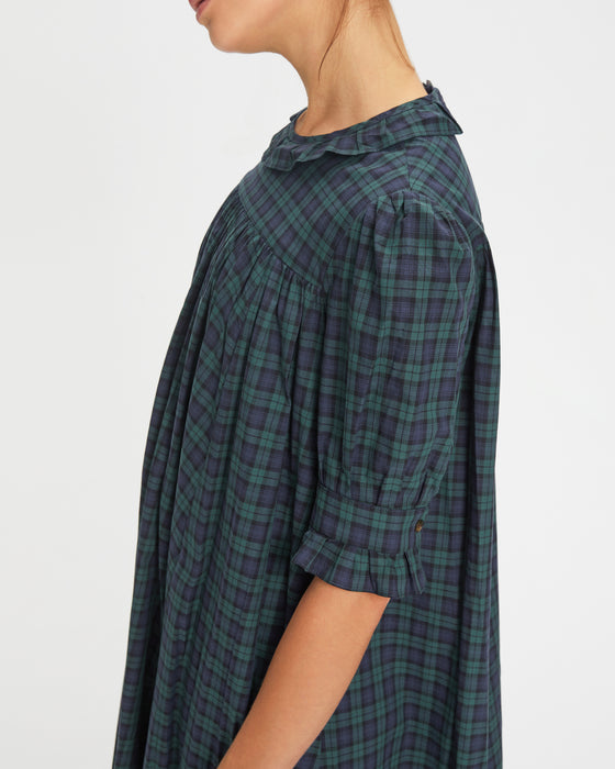 Nightingale Dress in Blackwatch Tartan Voile