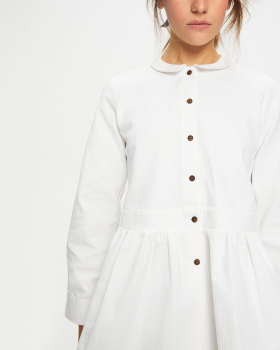 Nisha Shirt in White Cotton Cord