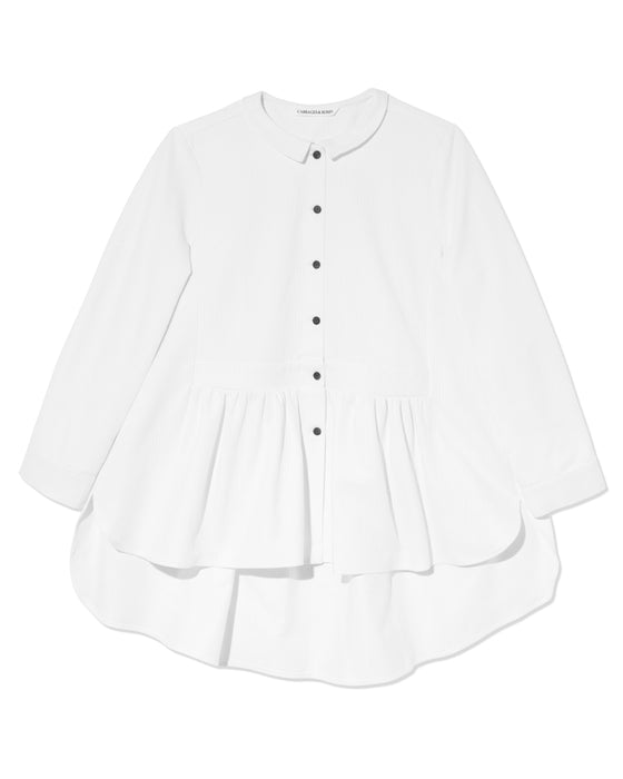 Nisha Shirt in White Cotton Cord