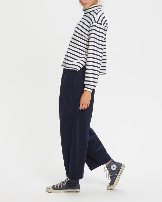 Heather Sweatshirt in Navy Stripe