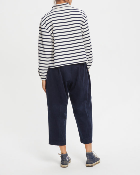 Heather Sweatshirt in Navy Stripe