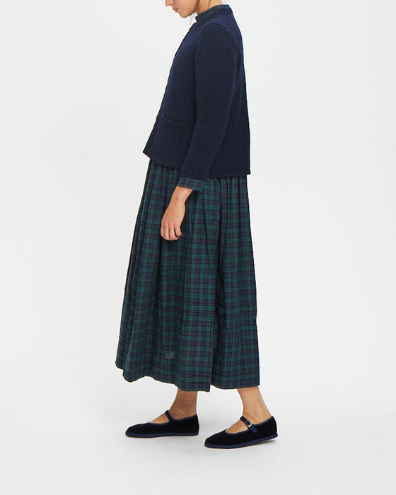 School Cardigan in navy lambswool