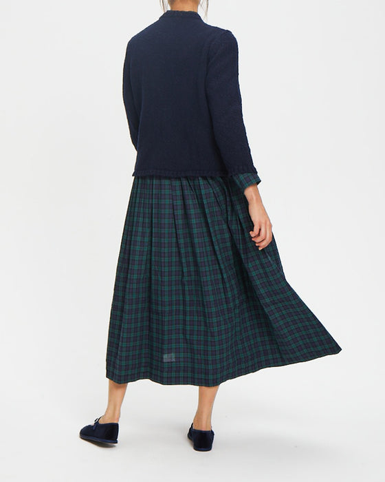 School Cardigan in navy lambswool