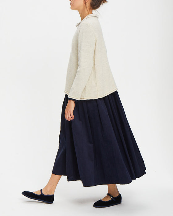 A-Line Sweater in cream British wool