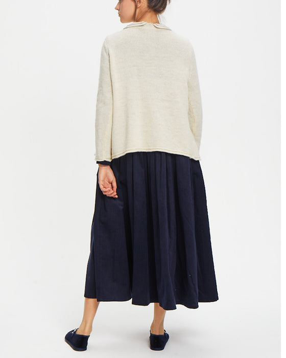 A-Line Sweater in cream British wool