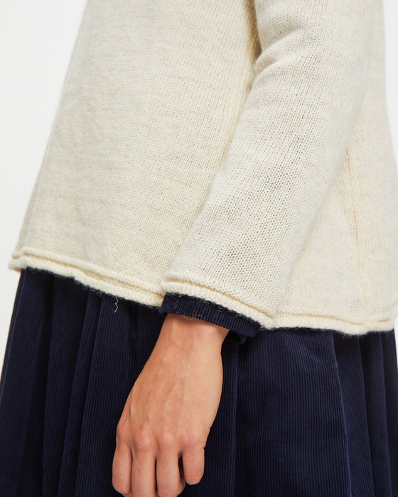 A-Line Sweater in cream British wool
