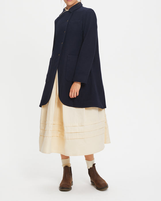 Innocent Coat in Navy British Lambswool