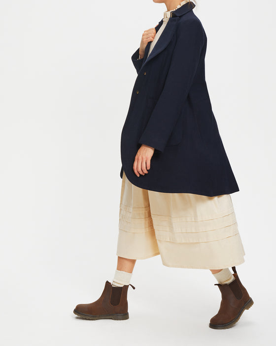 Innocent Coat in Navy British Lambswool