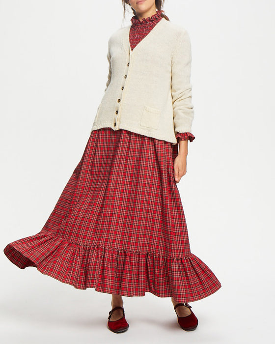 A-Line cardigan in cream British wool