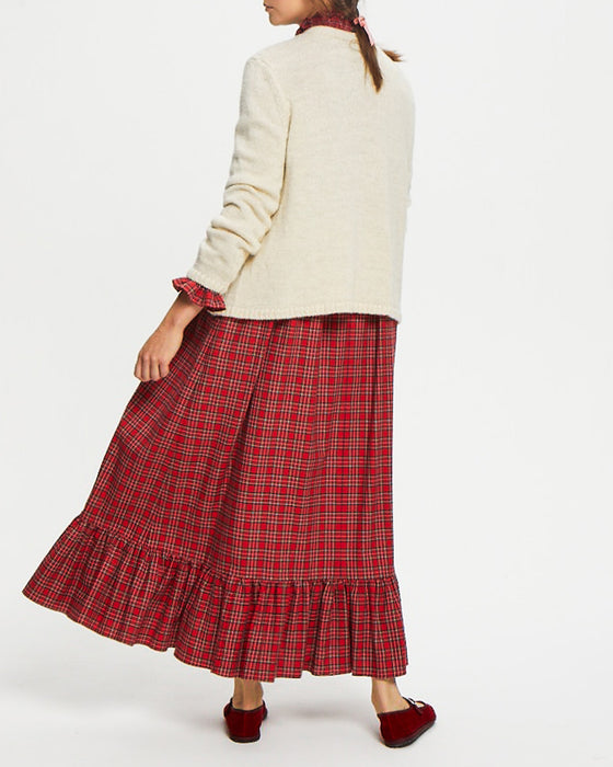 A-Line cardigan in cream British wool