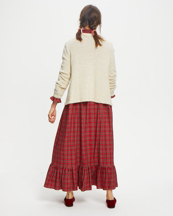 A-Line cardigan in cream British wool