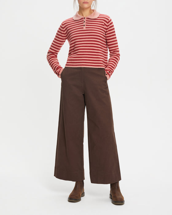 Toby Trousers in Dark Brown Twill