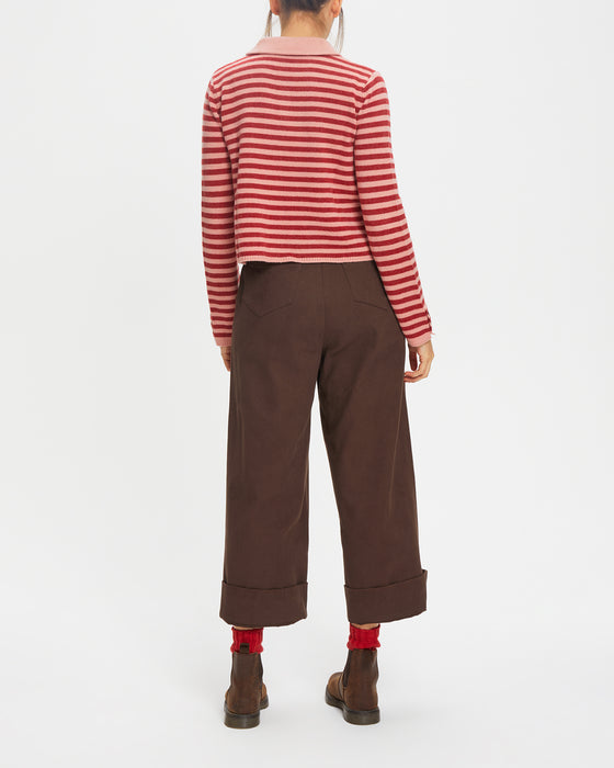 Padima Sweater in Red & Pink Stripe Cashmere