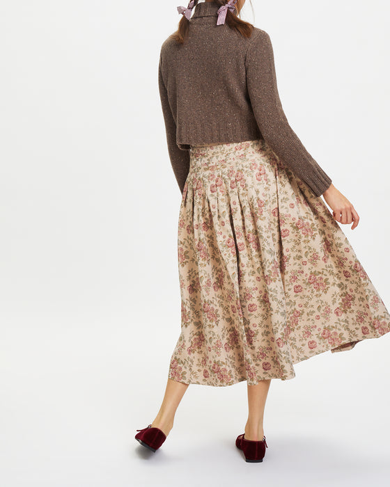 Piper Skirt in Floral Viscose Cotton