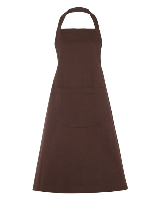 Pocket Apron in Dark Brown Twill