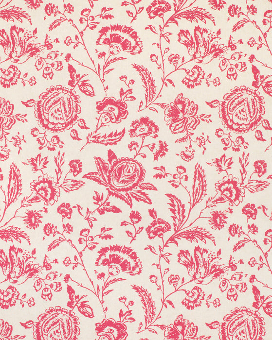 Provence Toile Raspberry on Natural Wallpaper