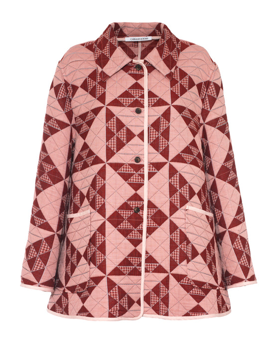 Quilted Jacket in Red & Pink