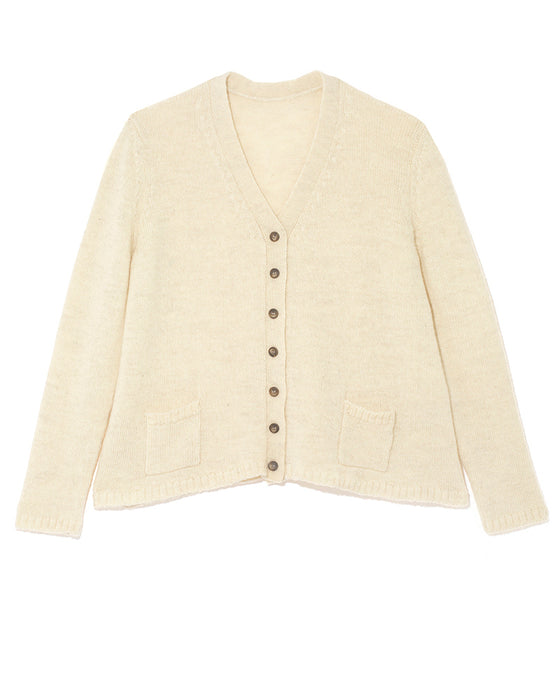 A-Line cardigan in cream British wool
