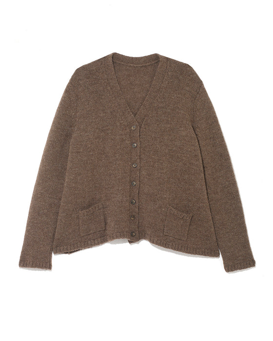 A-Line Cardigan in brown British wool