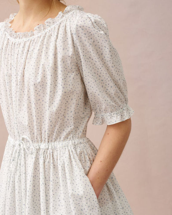 Scott dress in tiny blue floral