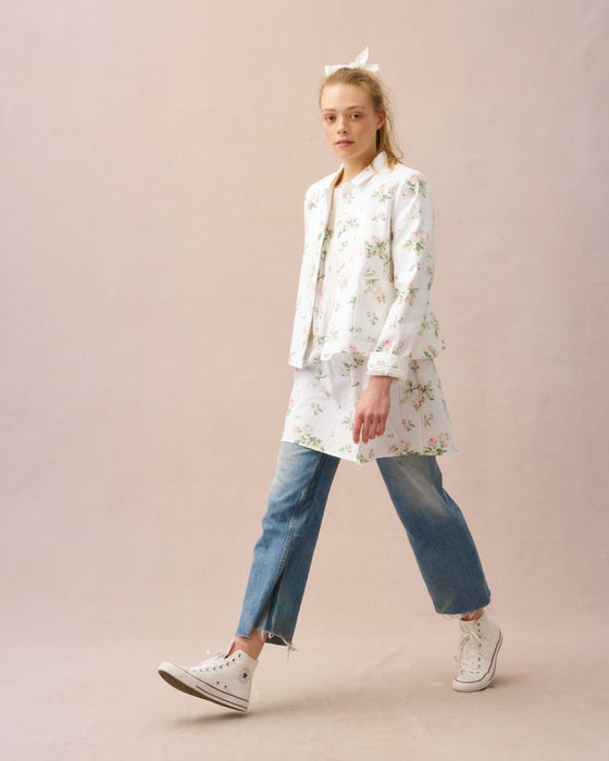 Queenie Painter Jacket in C&R Clementine rose drill
