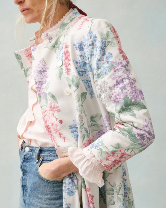Long Mercy Coat in C&R Eve floral drill