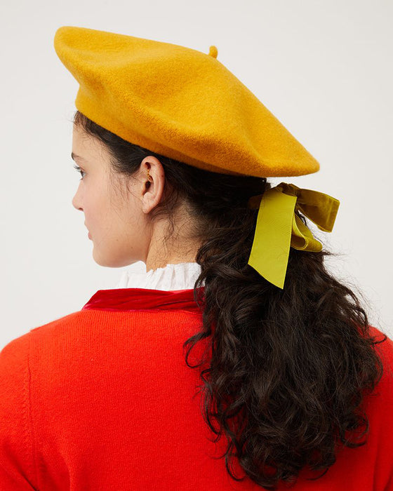 Large Mustard Woollen Beret