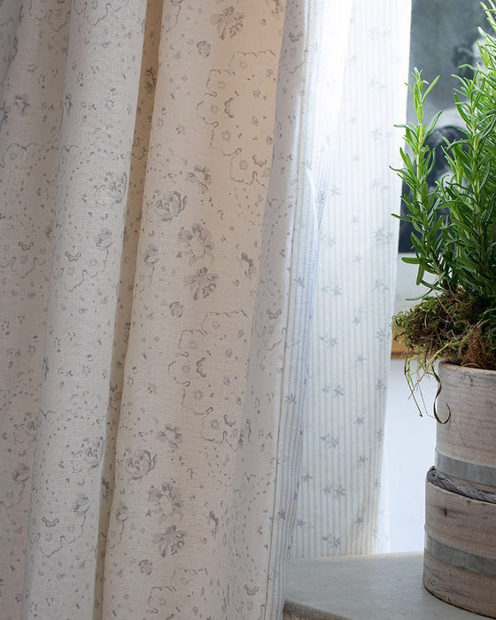 New Penny French Blue on White Linen