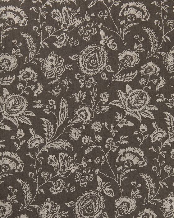 French Toile Charcoal on Natural Linen