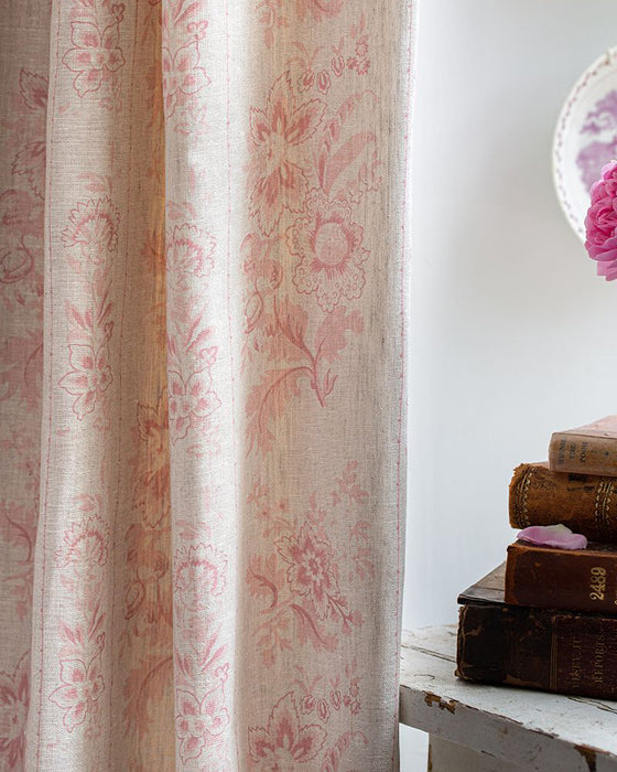 India Rose Pink on Natural Linen